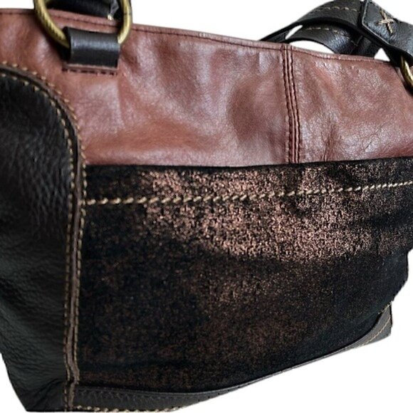 Women's The Sak Metallic Two Tone Brown Leather Purse - Picture 2 of 9